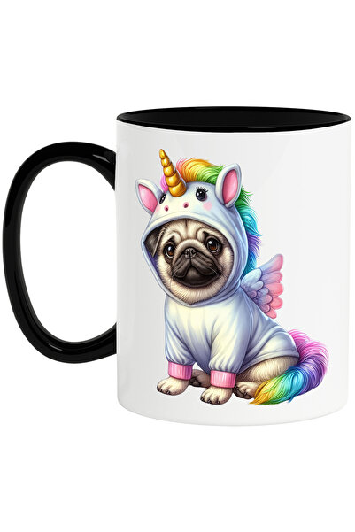 StoryGift Romania Cana Cu Un Catelus Pug Deghizat In Unicorn | Ilustratie | C...