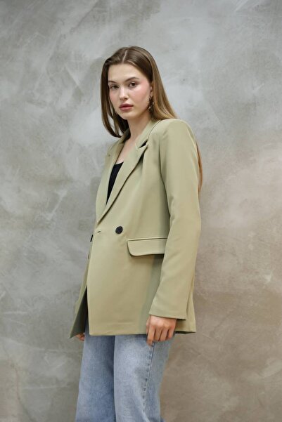 ZF BUTİK Women's Single Button Blazer Jacket