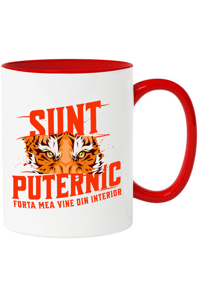 StoryGift Romania Cana Cu Ochii Tigru Furios Mesaj Motivational Sunt Puternic...