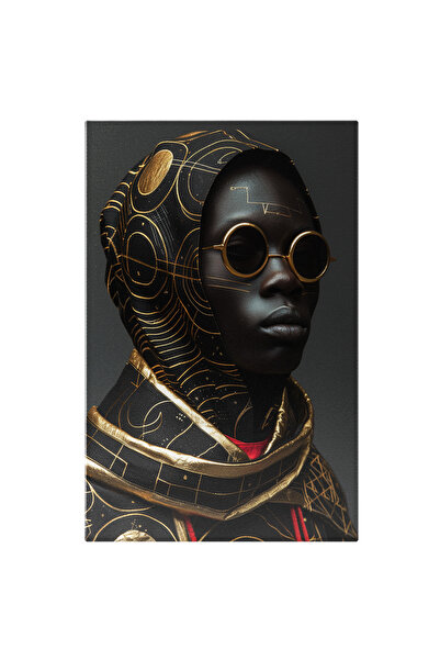 StoryGift Romania Tablou Canvas Personaj Cu Pielea Neagra Si Ochelari Auri Cu...