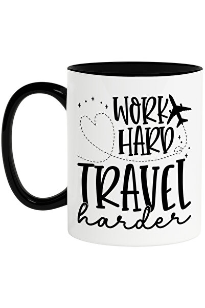 StoryGift Romania Cana Cu Un Avion Si Mesajul "work Hard, Travel Harder" - Mu...