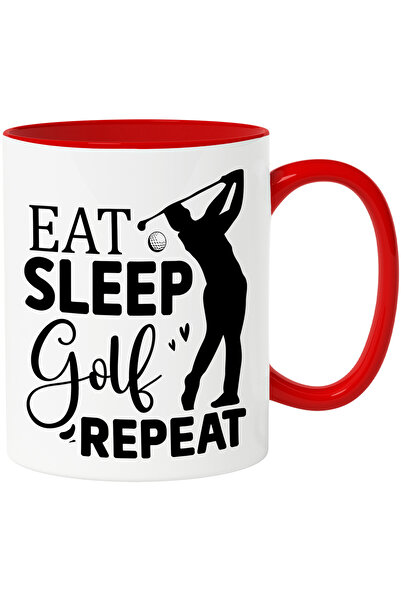StoryGift Romania Cana cu textul "Eat sleep, golf, repeat" - mananca somn gol...