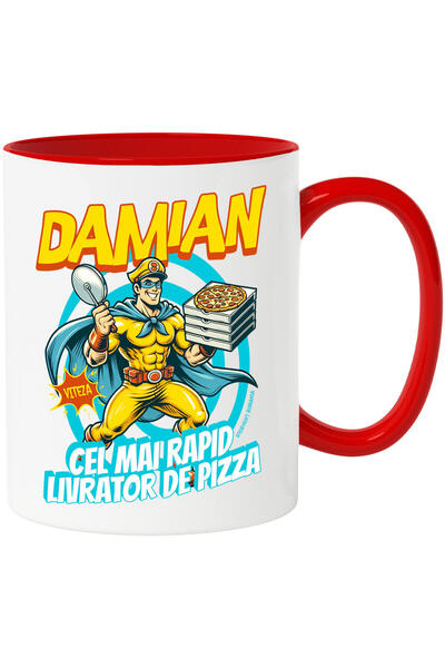 StoryGift Romania Cana Cu Cuper Erou Barbat Cu Pelerina Cutii De Pizza Text D...
