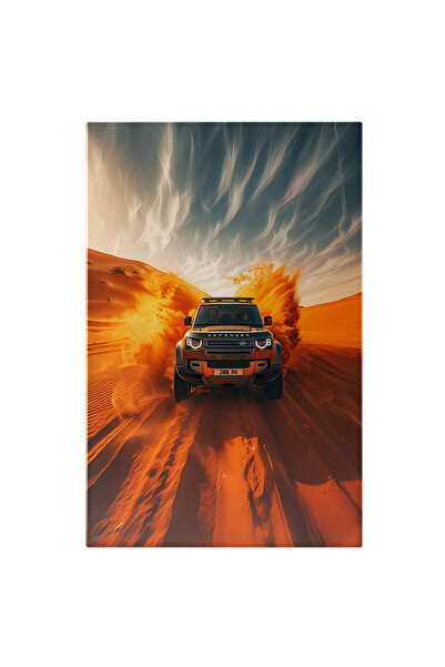 StoryGift Romania Tablou Canvas Off-road Vehicle Range Rover Cu Nisip In Spat...