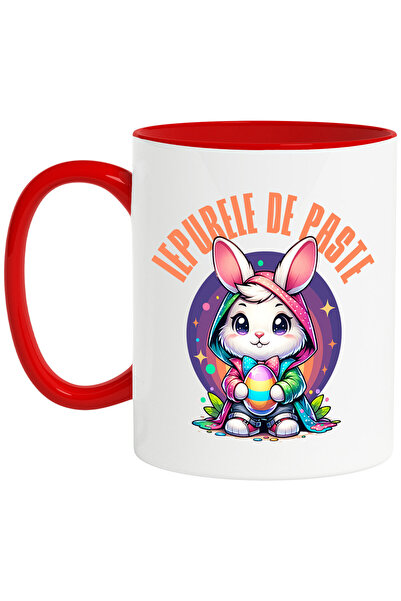 StoryGift Romania Cana Cu Iepure Alb Cu Pelerina Multicolor Si Papion Ou Colo...