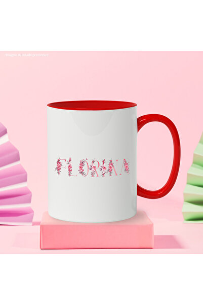 StoryGift Romania Mug With Name Florina, Floral, Colorful, Creative, Beautiful, Unique, 330ml, Ceramic, With ,STG