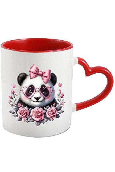 StoryGift Romania Cana Cu Un Urs Panda Fericit | Ilustratie | Trandafiri | Fu...