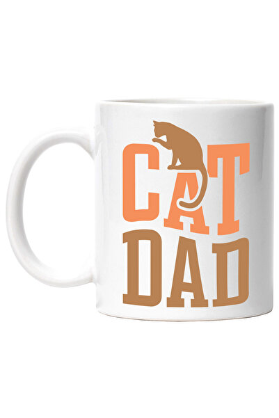 StoryGift Romania Cana Cu O Pisica Si Textul "cat Dad" - Tata De Pisici Cu Ma...