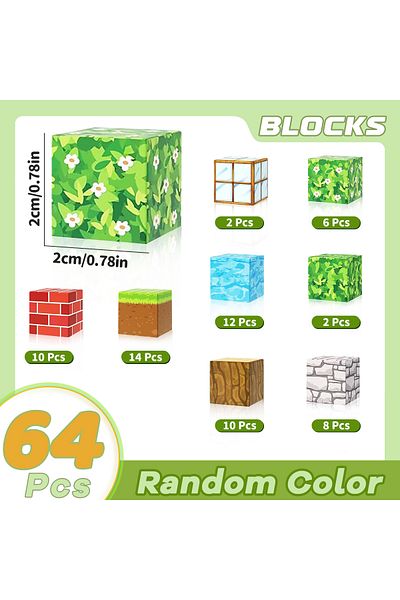 Choice 64pcs Magnetic Blocks-build Mine Magnet World Set For Boys & Girls Age 3 Sensory Toys For Toddlers