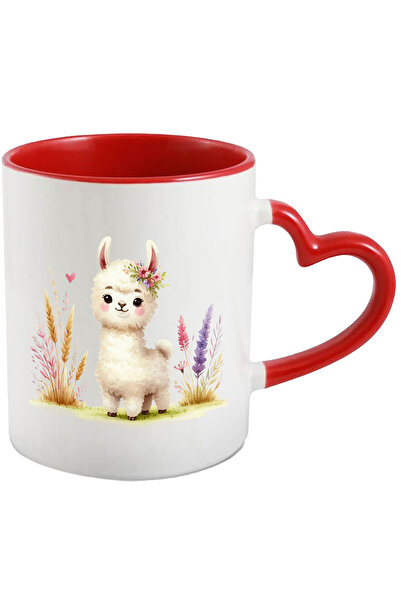 StoryGift Romania Mug With A Blushing Llama | Illustration | Wheat | Plants |...