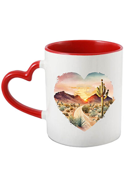 StoryGift Romania Cana Cu Un Peisaj Din Texas | Ilustratie | Cactus | Forma D...
