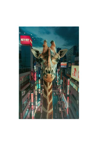 StoryGift Romania Tablou Canvas Girafa Cu Gatul Foarte Lung Care Se Plimba Pr...