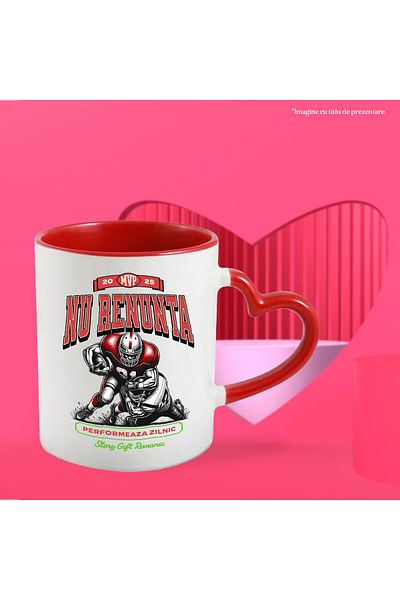 StoryGift Romania Mug with Aggressive Match American Football Kids Sport Don't Give Up Perform Daily, , With