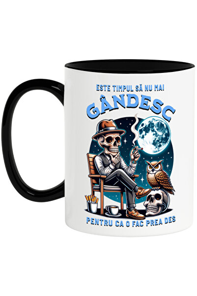 StoryGift Romania Cana Schelete Imbracat In Costum Fumand, Luna Plina, 330ml,...