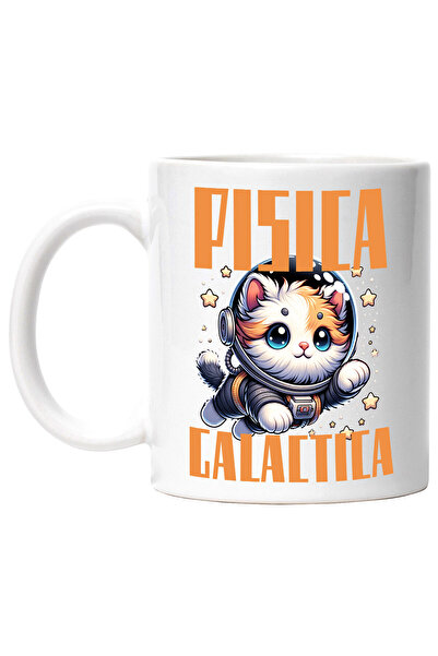 StoryGift Romania Cana Cu Pisica In Costum De Astronaut Text Pisica Galactica...