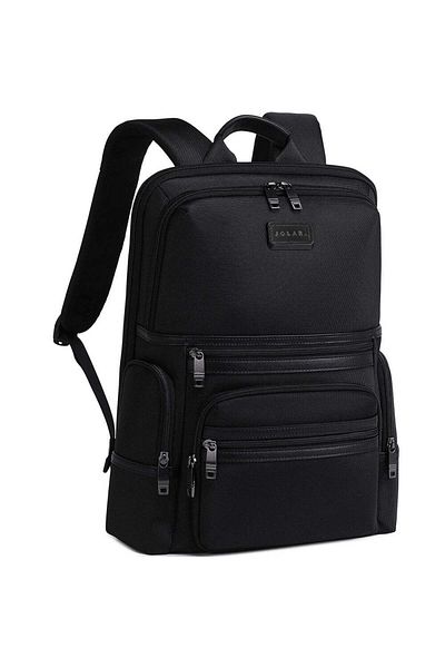 JOLAR. Slim Backpack for 15.6" Laptop with USB Type-C Port, Made of Scratch-Resistant Material,