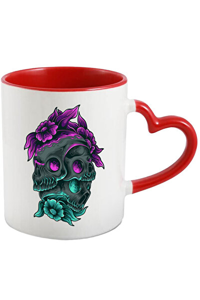 StoryGift Romania Cana Cu Cranii, Flori, Frunze, Teanc, Flacari, Fantasy, Mul...