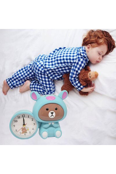 PUFO children's alarm clock, Costumed Bear model, 20 x 15 cm, green