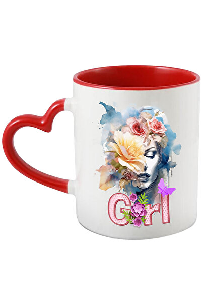 StoryGift Romania Cana Cu Mesaj In Engleza Girl, Flori, Fluturi, Frunze, Fata...