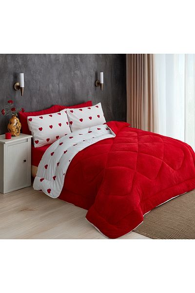MARLA HOME Double Bedding Set - Red - Wellsoft