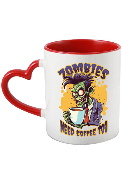 StoryGift Romania Cana Cu Mesaj In Engleza Zombies Need Coffee Too, Cafea, Mu...