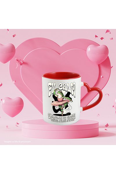 StoryGift Romania Ballerina frog mug keep calm and enjoy the music, I love dancing, 330ml, Ceram, Cu, STG