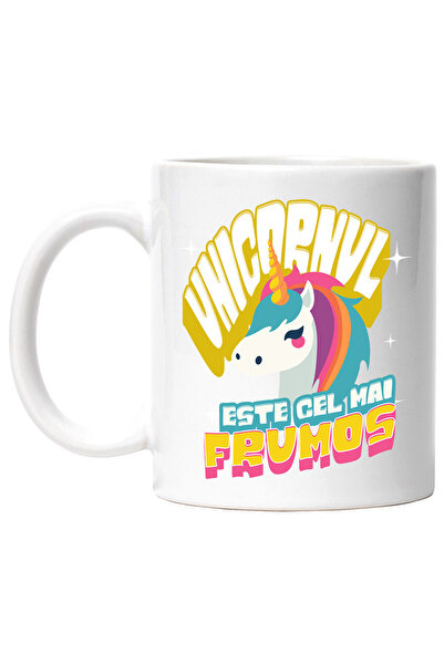 StoryGift Romania Cana Cu Unicorn Colorat Multicolor Text In Limba Romana Uni...