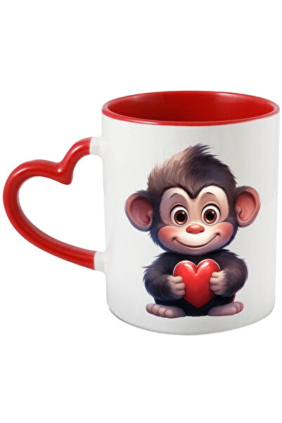 StoryGift Romania Cana Cu Un Cimpanzeu Micut Care Tine In Brate O Inima | Ilu...