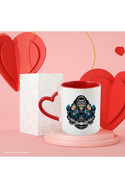 StoryGift Romania Cana Cu Gamer, Controller Rupt, Robot, Ochelari, Mecha, Multicolor 330 Ml, Cera, Cu ,stg
