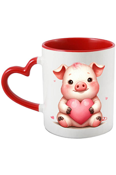 StoryGift Romania Cana Cu Un Purcelus Care Tine O Inima In Brate | Ilustratie...