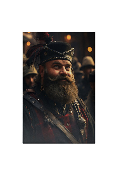 StoryGift Romania Tablou Canvas: Portret Colonel Cu Barbă, Istoric- Design Vestimentar Și Detalii Elegante Pictu