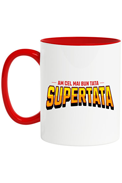 StoryGift Romania Cana cu Design Stil Super Erou Text Am Cea Mai Buna tataFam...