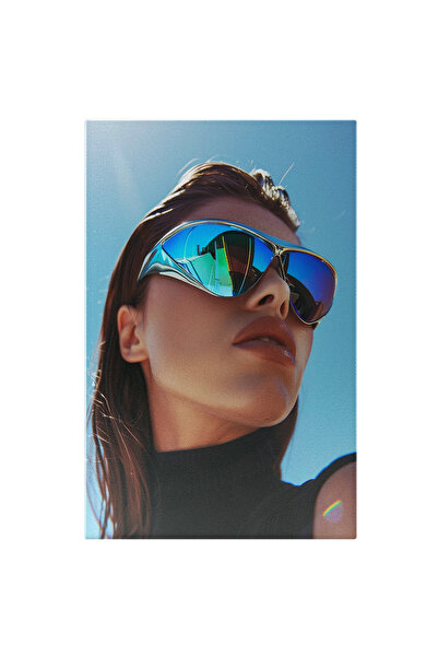 StoryGift Romania Tablou Canvas Dama Cu Ochelari De Soare Si Parul Scurt Sate...