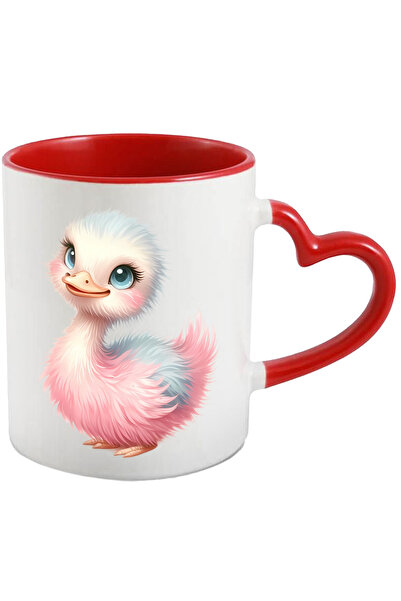 StoryGift Romania Cana Cu Un Pui De Strut | Ilustratie | Fericire | Copilarie | Grija | Familie | , Cu Maner Inim Stg