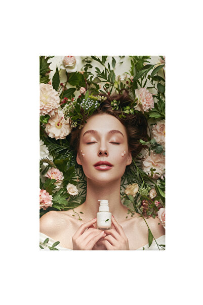 StoryGift Romania Tablou Canvas Girl Naturist, Fata Care Prezinta Produsele D...