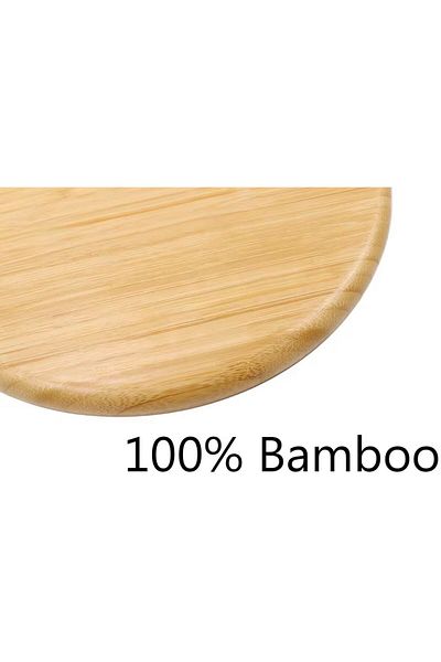 YDGR 1 Piece 20 cm Bamboo Wooden Round Cake Breakfast Serving Presentation Plate