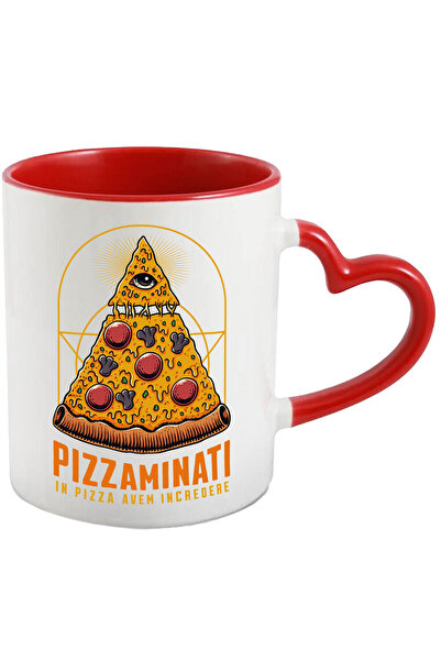 StoryGift Romania Cana cu Felie De Pizza Peperoni Bizara Cu Ochii Simbol Ilum...