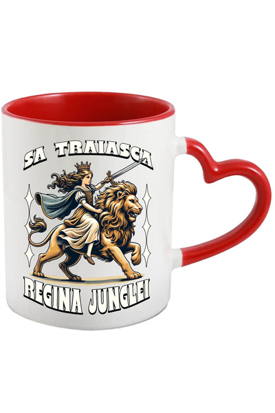 StoryGift Romania Cana Sa Traiasca Regina Junglei Fata Pe Leu , 330ml, Cerami...