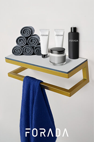 Forada Home & Style Metal Düzenleyici Havluluk Banyo Duvar Rafı