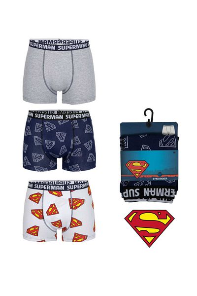 Superman Set 3 boxeri barbati, cu banda logo, multicolor, XL, Superman