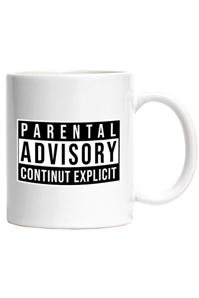 StoryGift Romania Cana Cu Text In Limba Engleza Logo Simbol Acord Parental Televizor Minori Filme,, Cu Maner Alb Stg