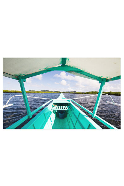 StoryGift Romania Tablou Canvas Laguna Sugba In Siargao, Filipine, Asia, Plaja, Albastru, Exotica, Padure. 4265