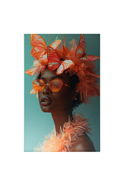 StoryGift Romania Tablou Canvas Visare În Voaluri Eleganță Și Emoție În Ochelarii Orange Ai Negresei Excusiviste
