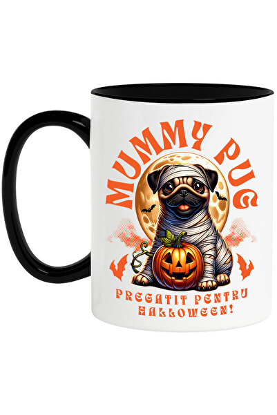 StoryGift Romania Cana Cu Caine Pug Mumie Infasurat Text Pregatit Pentru Hall...