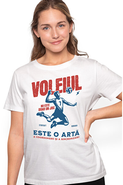 StoryGift Romania Tricou Femei Voleiul Nu Este Doar Un Sport Este O Arta Cu I...