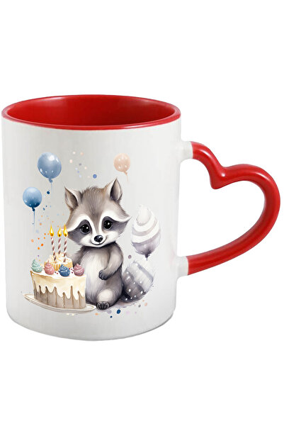 StoryGift Romania Cana Cu Un Pui De Raton Vesel | Ilustratie | Aniversare | T...