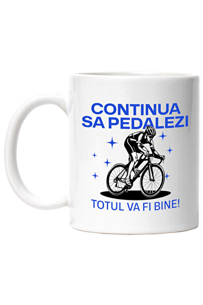 StoryGift Romania Cana Cu Barbat Profesionist Pe Bicicleta Sport Ciclism Text...