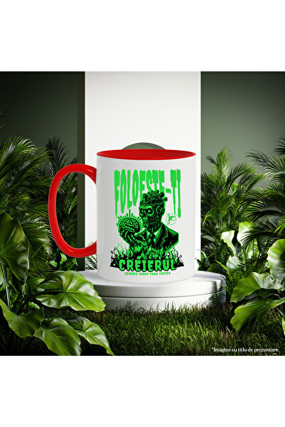 StoryGift Romania Use Your Brain Mug - Brainless Zombie Robot, 330ml, Ceramic with R Handle, With ,STG