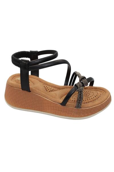 Celira Γυναικεία πέδιλα παπούτσια Akç A32 Black Stone