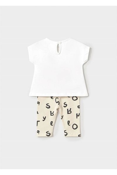 MAYORAL Baby Girl T-Shirt Leggings Set Cream 1762